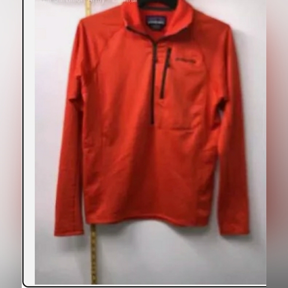 Patagonia R1Orange Long Sleeve Zipped Pocket Pullover Jacket Men Size Small - Picture 2 of 6